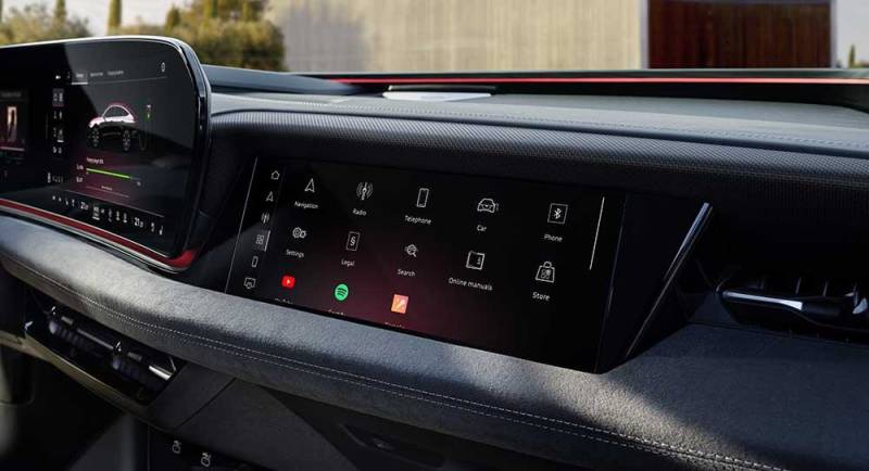 Audi A6 e-tron Active Privacy Mode allows front seat passenger to enjoy content while travelling without distracting the driver 